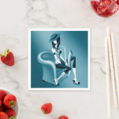 レディーサクソフォニスト – ジャズインスパイアパーティーナプキンス スタンダードカクテルナプキン (インサイチュ)