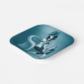 レディーサクソフォニスト – ジャズインスパイア-パーティープレート ペーパープレート (傾斜あり)