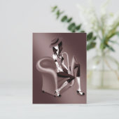 レディーサクソフォンヴィンテージ付きポストカードしゃれている ポストカード (スタンド正面)