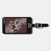 レディーサクソポニストとヴィンテージジャズしゃれている ラゲッジタグ (正面横)