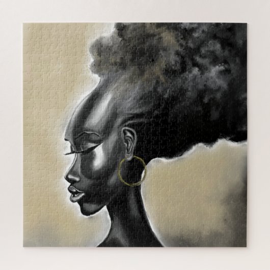 レディーシャイパズルかわいらしアフリカ女性 ジグソーパズル (縦)