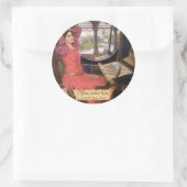 レディーシャロットウォーターハウスプレラファエリー蔵書票 ラウンドシール (バッグ)