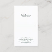 レディージャスティスイラストレーションオンダークグリーン 名刺 (裏面)