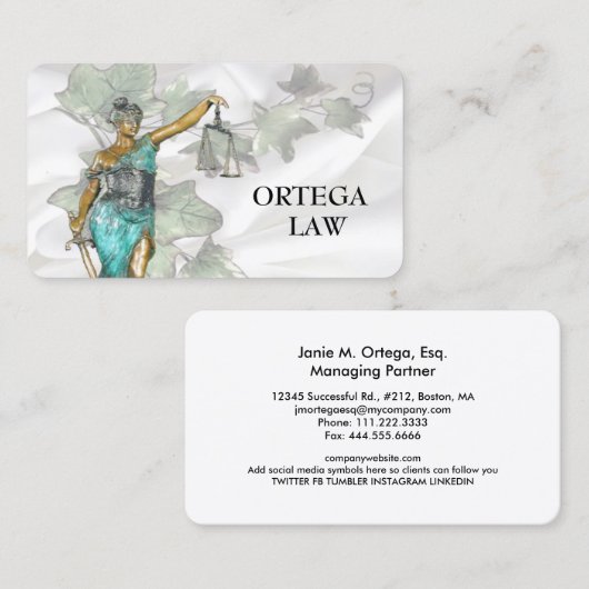 レディージャスティステンプレート 名刺 (正面/裏面)