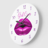 レディースおもしろいガールケーブ ラージ壁時計 (傾斜)