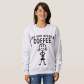 レディースおもしろいコーヒーTシャツ スウェットシャツ (正面フル)