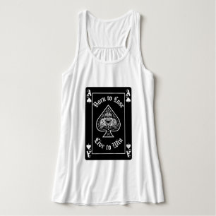 レディースのスペードのエース ブラック プレイイング カード Tシャツ