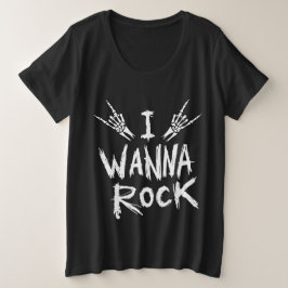 レディースのI Wanna Rockシャツ プラスサイズTシャツ