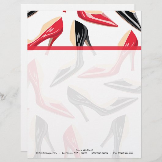 レディースはハイヒールレターヘッド文房具に蹄鉄を打ちます レターヘッド (正面/裏面)