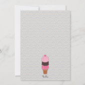 レディースアイスクリームコーンモダンパーティー誕生日カスタム 招待状 (裏面)