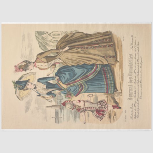 レディースアットビーチビクトリアンパリヴィンテージコラージュ 薄葉紙 (正面)