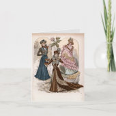 レディースインガウンヴィンテージファッションイラストレーション カード (正面)