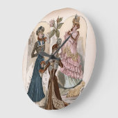 レディースインガウンヴィンテージファッションイラストレーション ラージ壁時計 (傾斜)