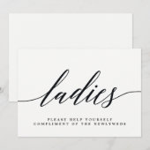 レディースウェディングバスルームサイン - モダンスクリプト 案内状 (正面/裏面)