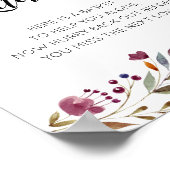 レディースウォメンズバスルームバスケットサインバーガンディフローラ ポスター (角)