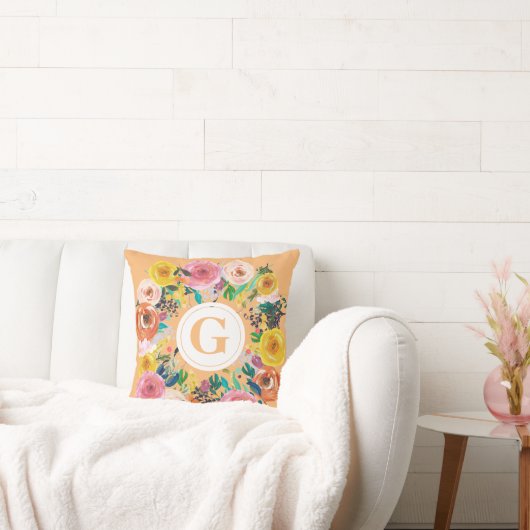 レディースウーメンズレターフローラリースクッション枕 クッション (ソファ)