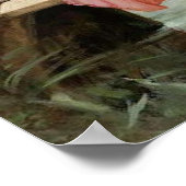 レディースエレガント魚釣りオン波止場自然ヴィンテージ ポスター (角)