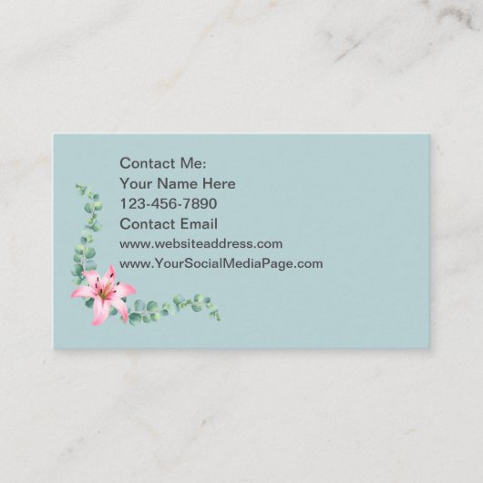 レディースカ連絡ードユーカリテーマフローラ 名刺 (正面)