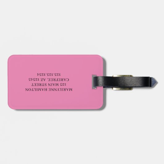 レディースクパーソナライズされたラブネームゴルフバッグラベル ラゲッジタグ (裏面横)