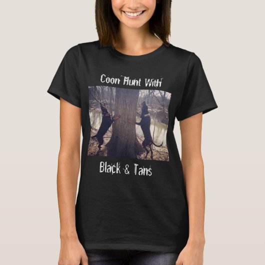 レディースクーンズ狩りウィズブラック&タンズ Tシャツ (正面)