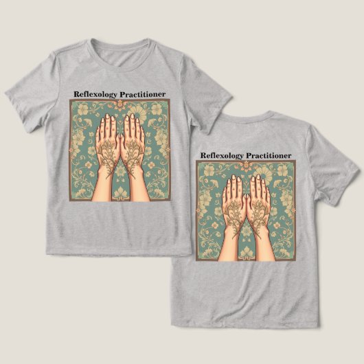 レディースグレーリフレクソロジー開業医Tシャツ トライブレンドTシャツ (デザイン正面&裏面)
