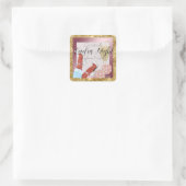 レディースゲームナイトピンクサイコロ&金ゴールドダイヤモンド スクエアシール (バッグ)