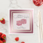 レディースゲームナイト金ゴールドとピンクグリッターサイコロ スタンダードランチョンナプキン (インサイチュ)