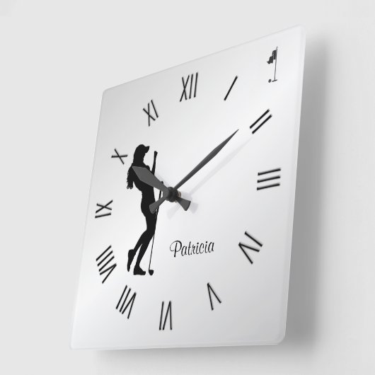 レディースゴルファーパーソナルスクウェア壁時計 スクエア壁時計 (傾斜)
