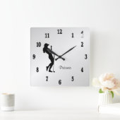 レディースゴルファー(パーソナル) スクエア壁時計 (ホーム)