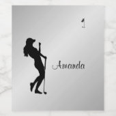 レディースゴルファー（パーソナル） ワインラベル (シングルラベル)