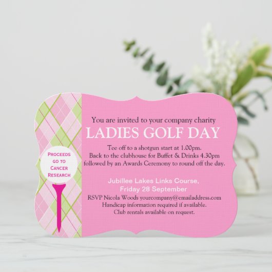 レディースゴルフデイ企業のグループイベント招待 招待状 (スタンド正面)