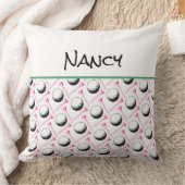 レディースゴルフパターンボールティー名ピンクおもしろいデコール クッション (ブランケット)