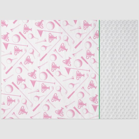 レディースゴルフピンクグリーンホワイトゴ名門私立校風のーフ 薄葉紙 (正面)