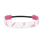 レディースゴルフピンクグリーンホワイト名門私立校風の アスレチックヘッドバンド (正面)