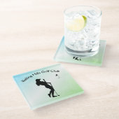 レディースゴルフホールインワングリーンビジネス ガラスコースター (アングル)