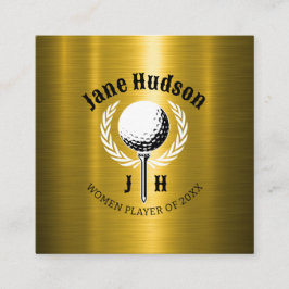 レディースゴルフモエレガントノグラムデザイン スクエア名刺