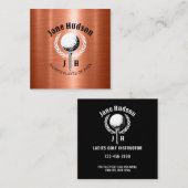 レディースゴルフモエレガントノグラムデザイン スクエア名刺 (正面/裏面)