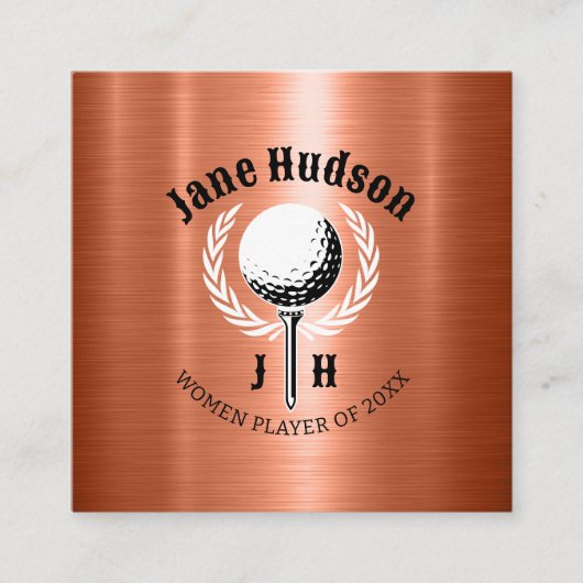 レディースゴルフモエレガントノグラムデザイン スクエア名刺 (正面)