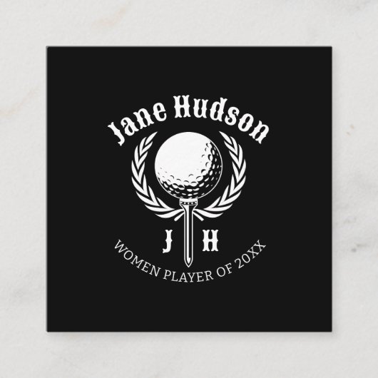 レディースゴルフモエレガントノグラムデザイン スクエア名刺 (正面)