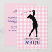 レディースゴルフリーグお祝い5x7招待状 招待状 (正面/裏面)