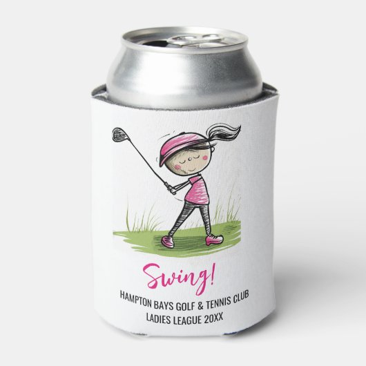 レディースゴルフリーグカスタマイズクーラーボックス 缶クーラー (缶正面)