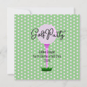 レディースゴルフリーグゴルフパーティの招待状フラットカード カード (正面)