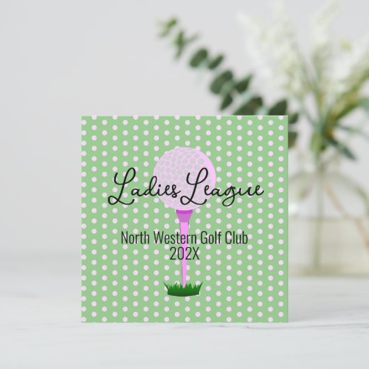 レディースゴルフリーグゴルフパーティの招待状 招待状 (スタンド正面)