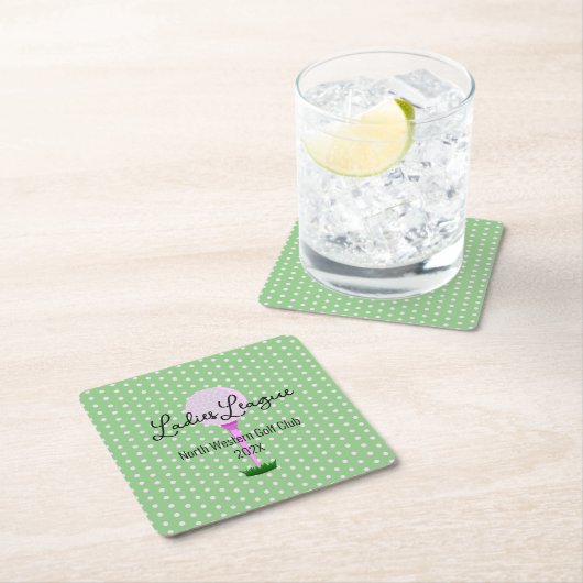 レディースゴルフリーグゴルフパーティー スクエアペーパーコースター (インサイチュ)