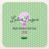 レディースゴルフリーグゴルフパーティー スクエアペーパーコースター (正面)
