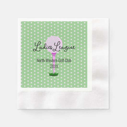 レディースゴルフリーグゴルフパーティー 縁ありカクテルナプキン (正面)