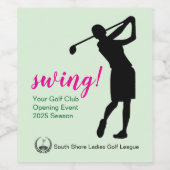 レディースゴルフリーグパーティーボトルラベル ワインラベル (シングルラベル)