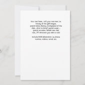 レディースゴルフリーグパーティー紙 招待状 (裏面)