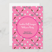 レディースゴルフリーグパーティー紙 招待状 (正面/裏面)