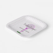 レディースゴルフリーグピンクドットスクエアパーティープレート ペーパープレート (傾斜あり)